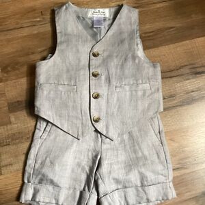 Janie & Jack Special Occasion Linen Short Set